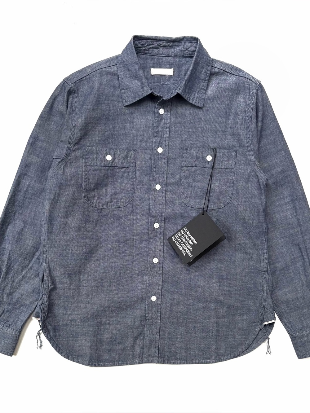 NWT The Unbranded Brand UBS435 Selvedge Chambray Work Shirt